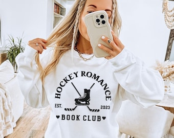 Hockey Romance Book Club Sweatshirt Romance Reader Hockey Icebreaker Bookish Gifts Sweatshirt Hockey Romance Era Booktok Reader