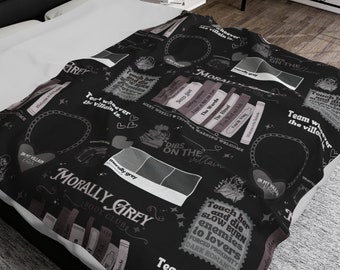 Morally Grey Blanket Bookish Booklover Blanket Dark Romance Reader blanket Dark Academia Gift decor Romance Reader home decor smut reader