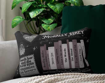 Moralmente gris librero almohada lector almohada habitación decoración libro amante oscuro romance lector obscenidad librero regalos poliéster lumbar almohada ritual