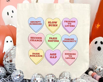 Libro Tropes Bookish Tote Bag Libro amante regalo Romance Reader Libro Tropes Gift Bag Grumpy Sunshine Carino Trendy Book Lover Romance Reader