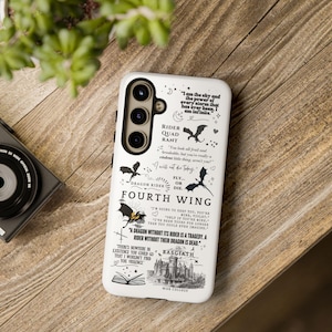 Bookish Dragon phone Case s24 Bookish Phone Case Bookish Fantasy Reader Estuche de regalo Dragon Rider War College