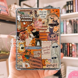 Kindle Insert Halloween Fall E-Reader Insert Autumn Collage Kindle Cozy Bookish Decor Gift for Book Lover DIGITAL DOWNLOAD