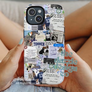 May include: A collage-style phone case featuring a variety of images and text. The design includes images of a dog, a football player with the number 13, and text that reads "For keeps?" and "Boom, boom, fucking boom." The case has a glossy finish.