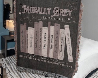 Bookish Morally Grey Book Club Blanket Dark Romance Gift for her Bookish Shirt Woven Blanket Bookish Gift For Book Lover Reader Romance
