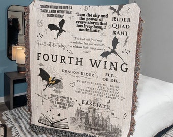 Fantasy Reader Woven Blanket Riders War College Gift Woven Blanket Fantasy gift for her Bookish Blanket Readers Blanket