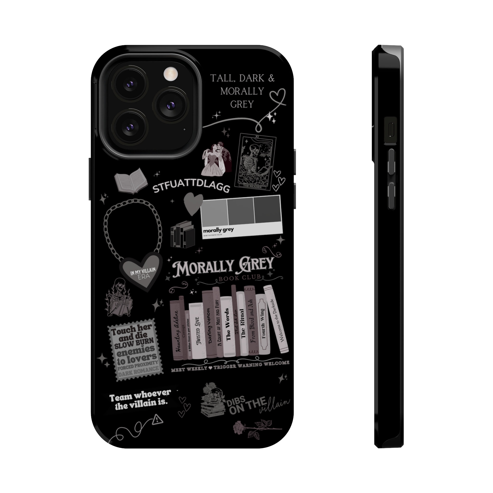 Morally Grey MAGSAFE Iphone Pro Max 13 14 15 Bookish Iphone case Reader Phone Case Book Lover Dark Romance Reader Smut Bookish Gif