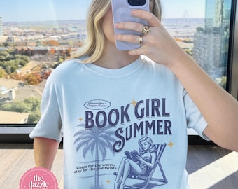Book Girl Summer Shirt Reader Gift Retro Summer Beach Book Lover Bookish Funny Reader Beach Shirt Bookish Vacation Shirt Romance Book