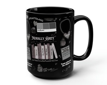 Moralmente gris es mi color favorito taza libro oscuro romance regalos libro amante taza librero taza literaria tazas lindas biblioteca estética taza