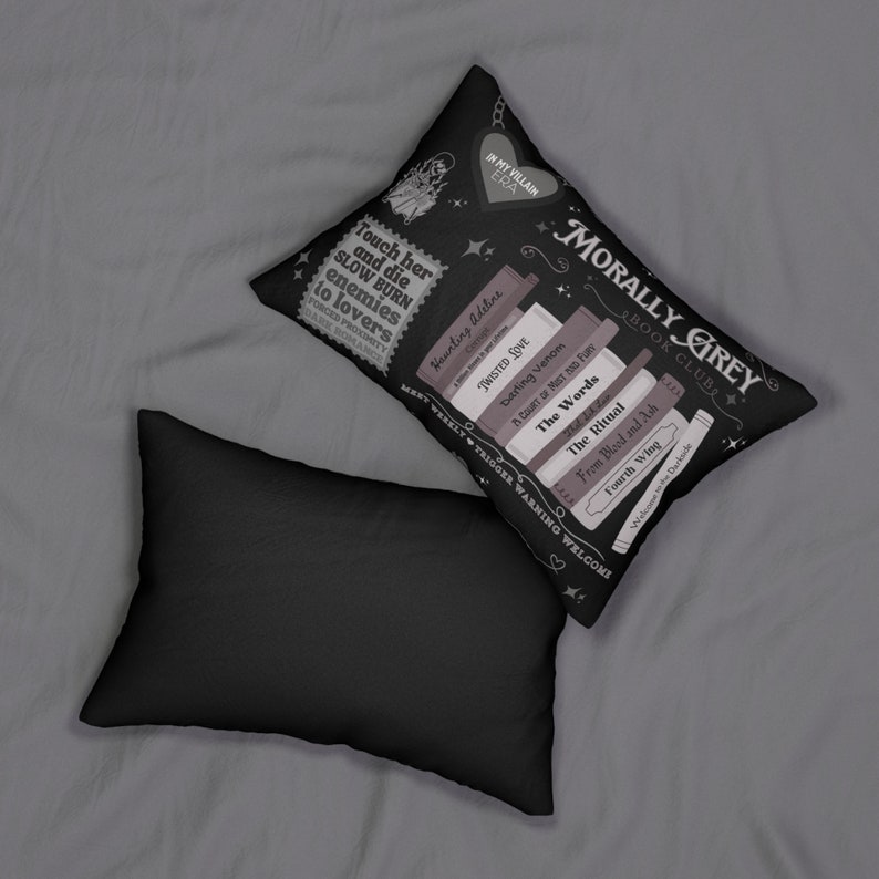 Morally Grey Bookish Pillow Reader Pillow Room Decor Book Lover Dark Romance Reader Smut Bookish Gifts Polyester Lumbar Pillow Ritual image 5