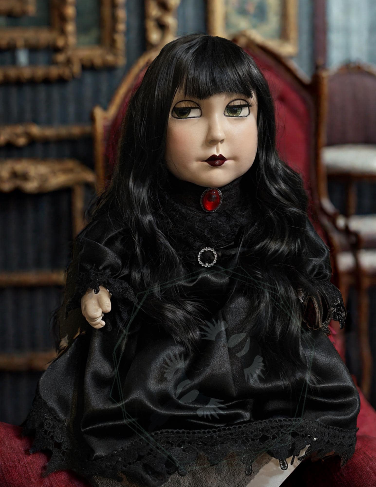 Handcrafted Victorian Gothic Doll: Elegant Vampire Inspired