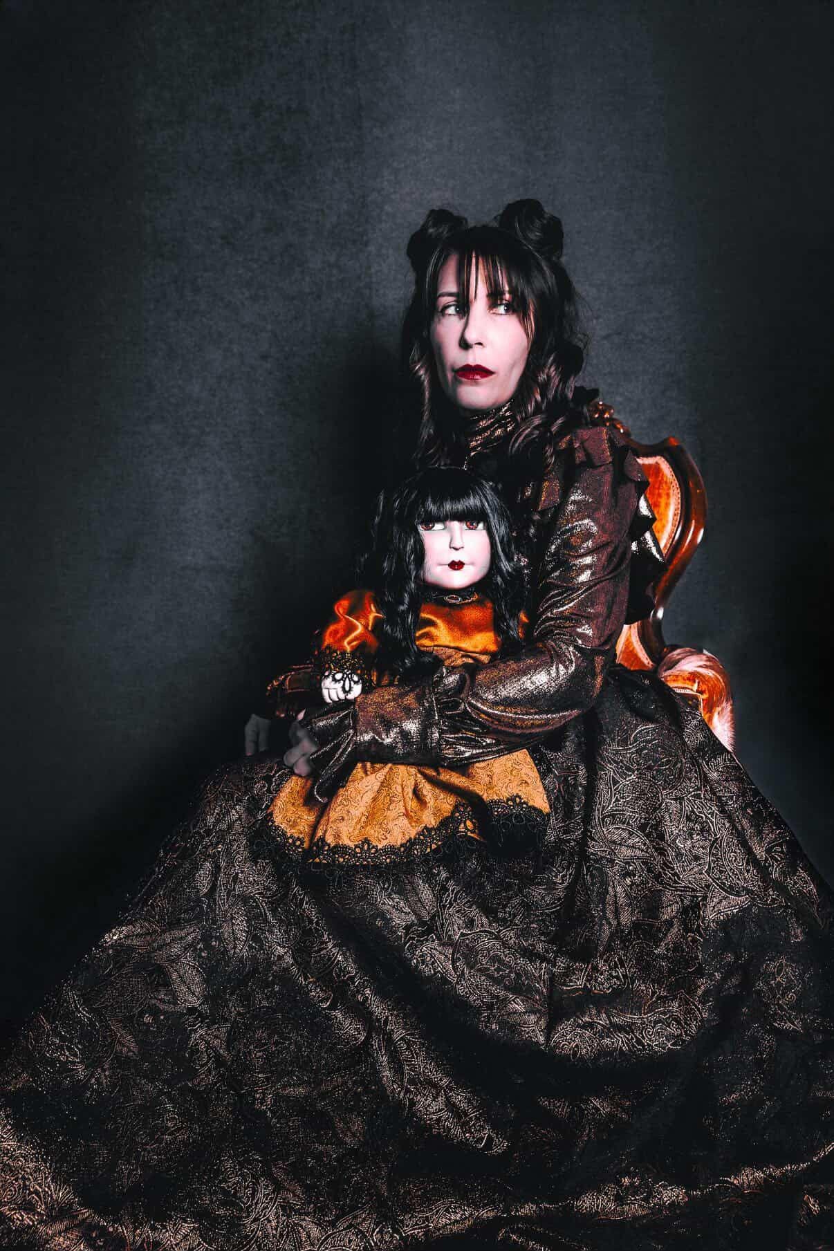 Handcrafted Victorian Gothic Doll: Elegant Vampire Inspired
