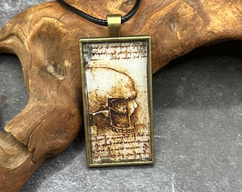 Charon&#39;s Keepsake Brass Skull Pendant – Memento Mori Inspired Jewelry Resin Tray