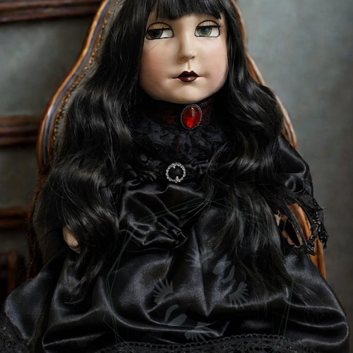 Handcrafted Victorian Gothic Doll: Elegant Vampire Inspired