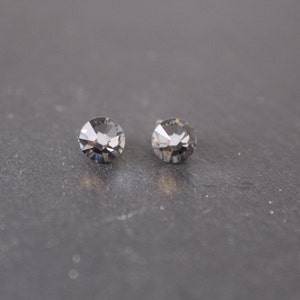 Small Crystal Stud Earrings with Swarovski &quot;Crystal Night&quot; Rhinestones