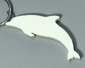 Dolphin Keychain - Recycled Materials - Stainless Steel Keychain - Eco Friendly Tropical Gifts for Beach Lovers