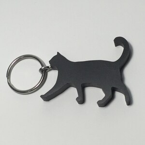 Recycled Plastic Cat Keychain – Eco-Friendly Stainless Steel Keyring