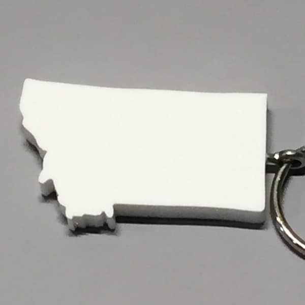 Montana Keychain - Eco Friendly Gift - Shape of Montana - Recycled Materials - Stainless Steel Keychain