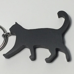Cat Keychain - Recycled Materials - Stainless Steel Keychain