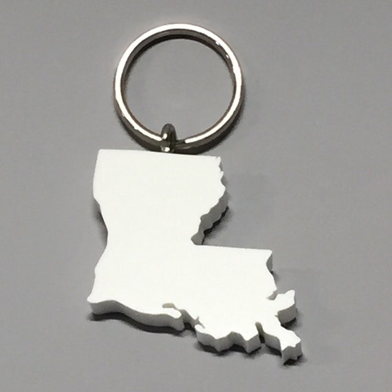 Louisiana Keychain - Eco Friendly Gift - Shape of Louisiana - Recycled  Materials - Stainless Steel Keychain