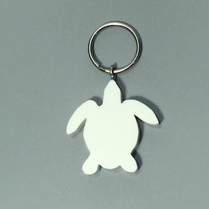 Sea Turtle Keychain - Recycled Materials - Stainless Steel Keychain - Eco Friendly Tropical Gifts for Beach Lovers