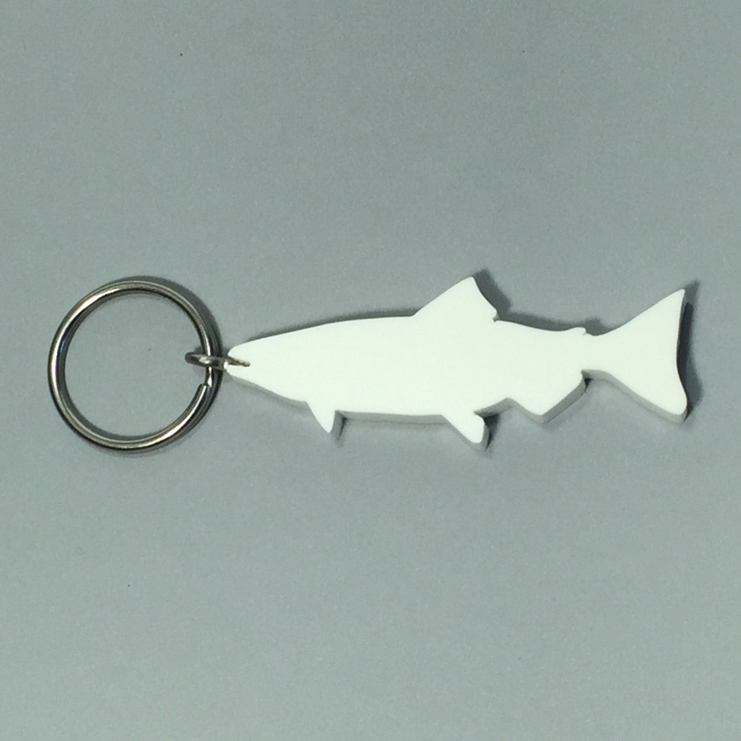 Salmon Fish Keychain Recycled Materials Stainless Steel Keychain Eco