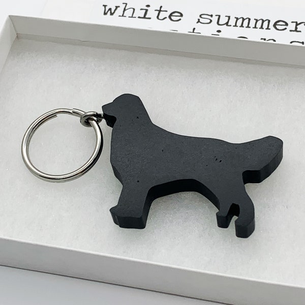 Golden Retriever Keychain - Recycled Materials - Stainless Steel - Eco Friendly Golden Retriever Keychain