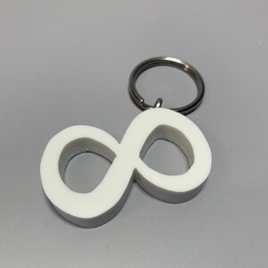 Infinity Symbol Autism Keychain – Recycled Plastic – Autism Awareness Gift – White Infinity Charm – Stainless Steel – Handmade – Gift Box