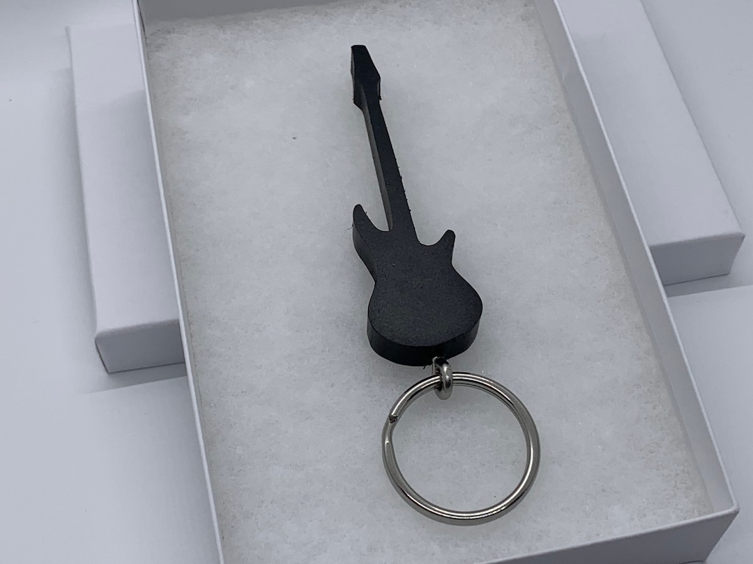 Bass Guitar Keychain Recycled Materials Stainless Steel Etsy