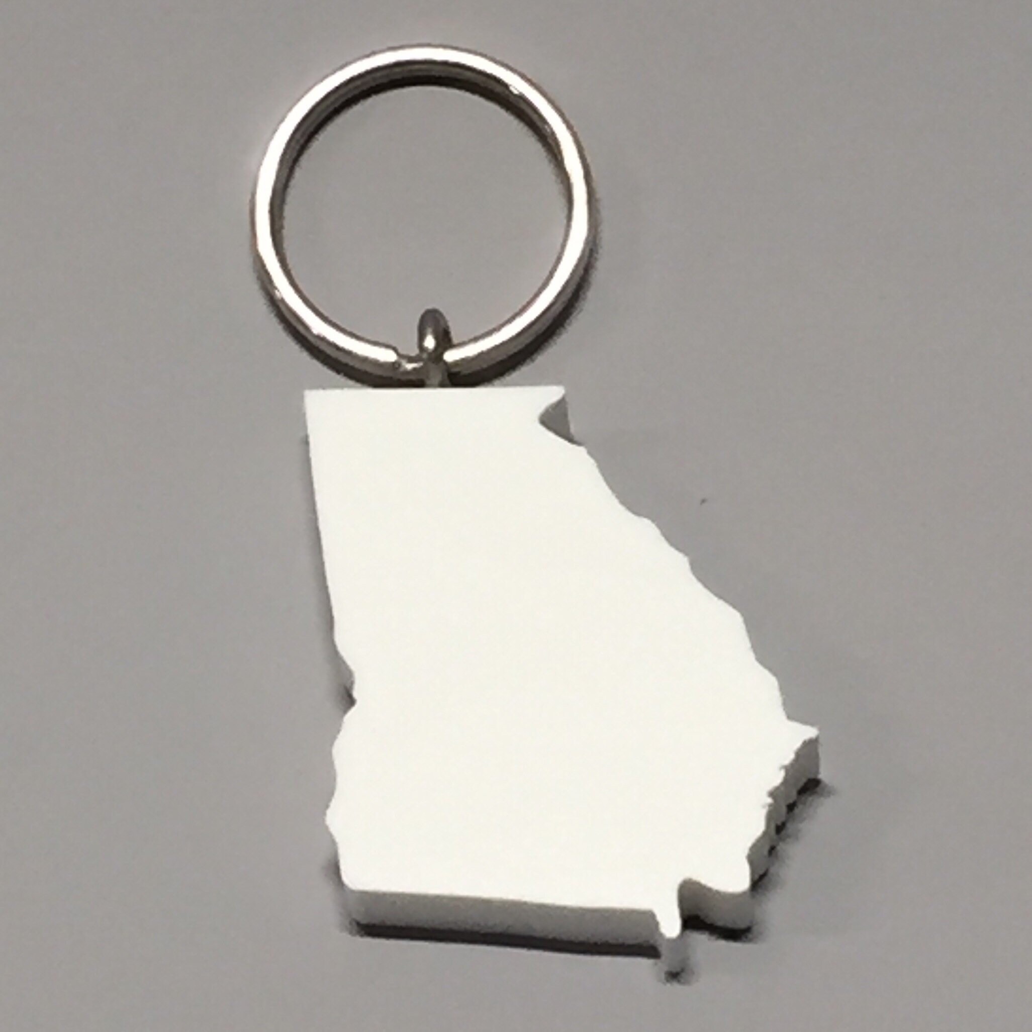 Georgia Keychain Eco Friendly Gift Shape of Georgia Recycled Materials  Stainless Steel Keychain 