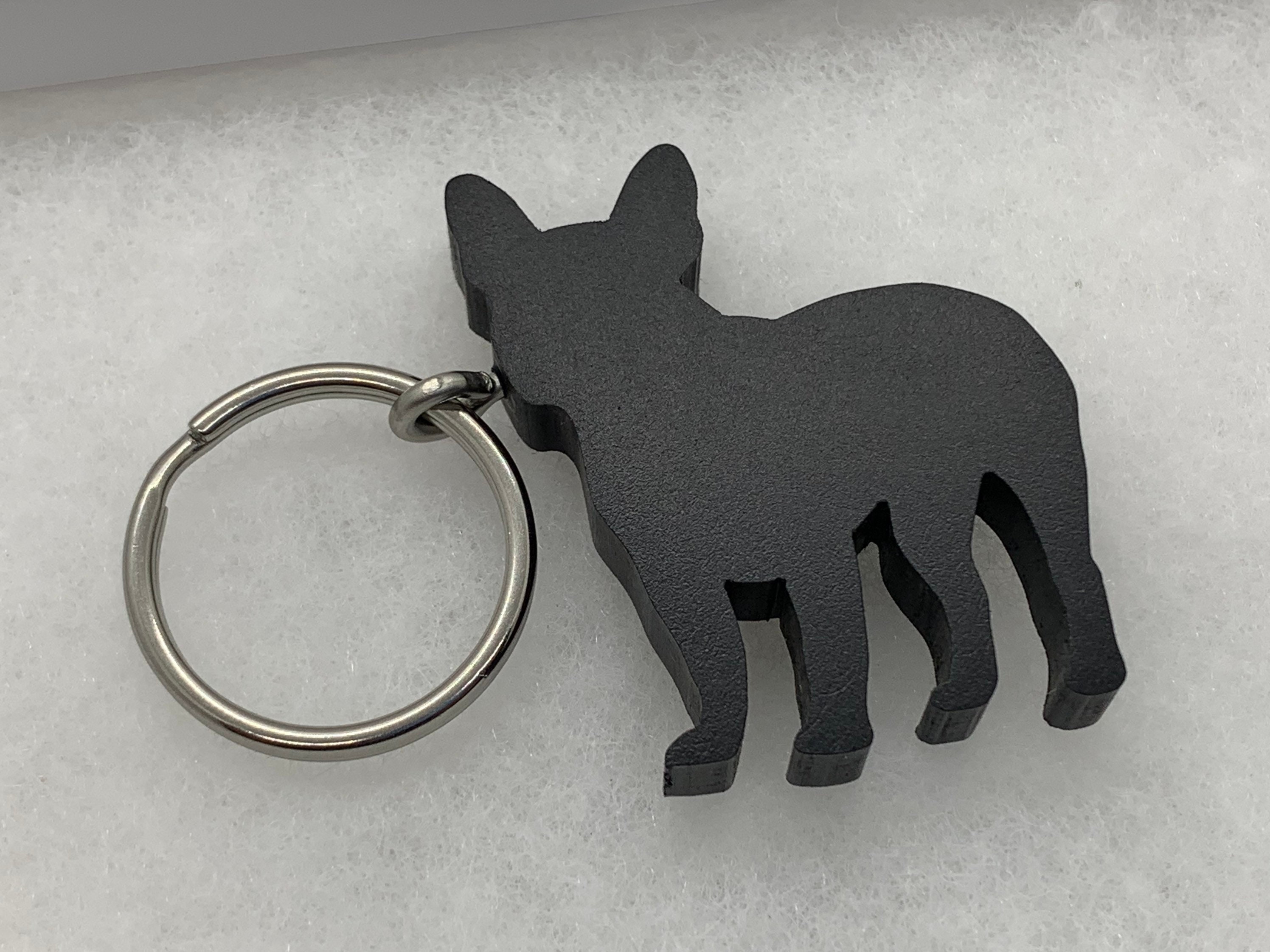 French Bulldog Keychain Bag Charm In Reverse M0n0 Print for Sale