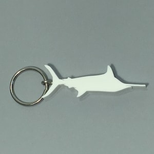 Marlin Keychain - Recycled Materials - Stainless Steel Keychain - Eco Friendly Gifts for Fishermen