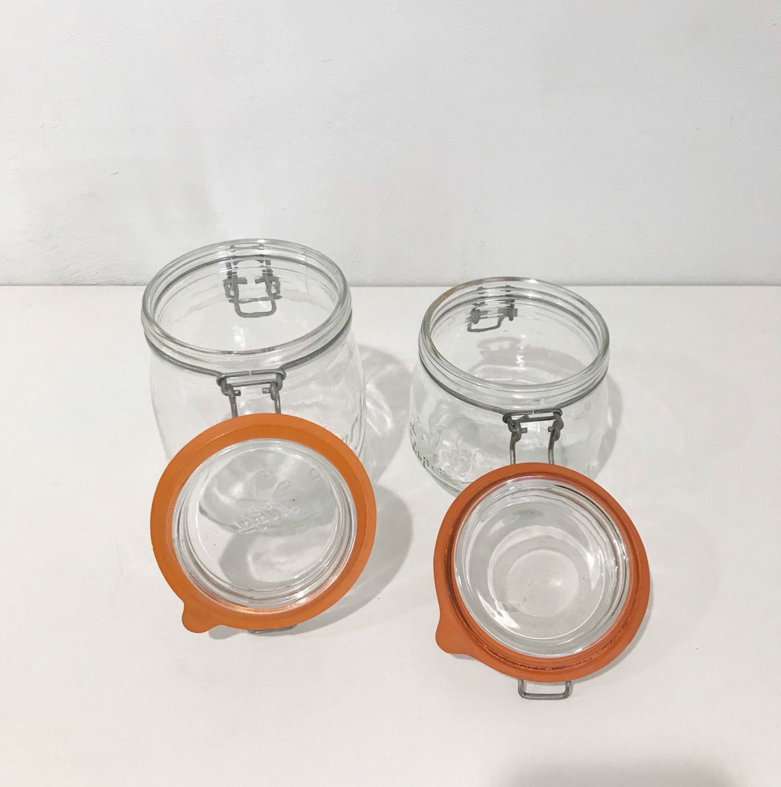 Vintage Le Parfait French Canning Jars With Lids and Rubber Seals Set