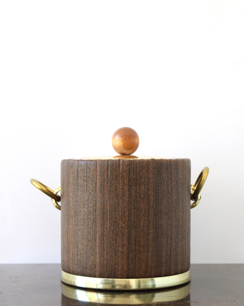 Vintage Kraftware N.Y.C. Vinyl Faux Wood Ice Bucket Etsy