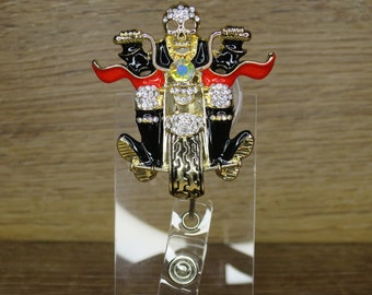 Ghost Rider Retractable Id Badge Reel Document Holder Name Tag Display Harley Motorcycle