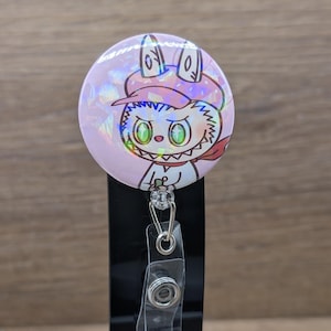 Baby Monster Anime Retractable ID Badge Reel Digital Key Document Card Holder Alligator Clip