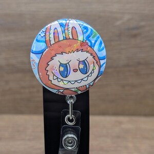 Baby Monster Anime Retractable ID Badge Reel Digital Key Document Card Holder Alligator Clip