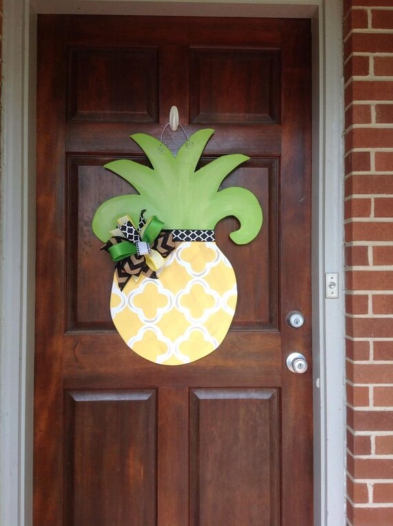 Pineapple Wreath Pineapple Door Hanger Wreath Front Door Etsy