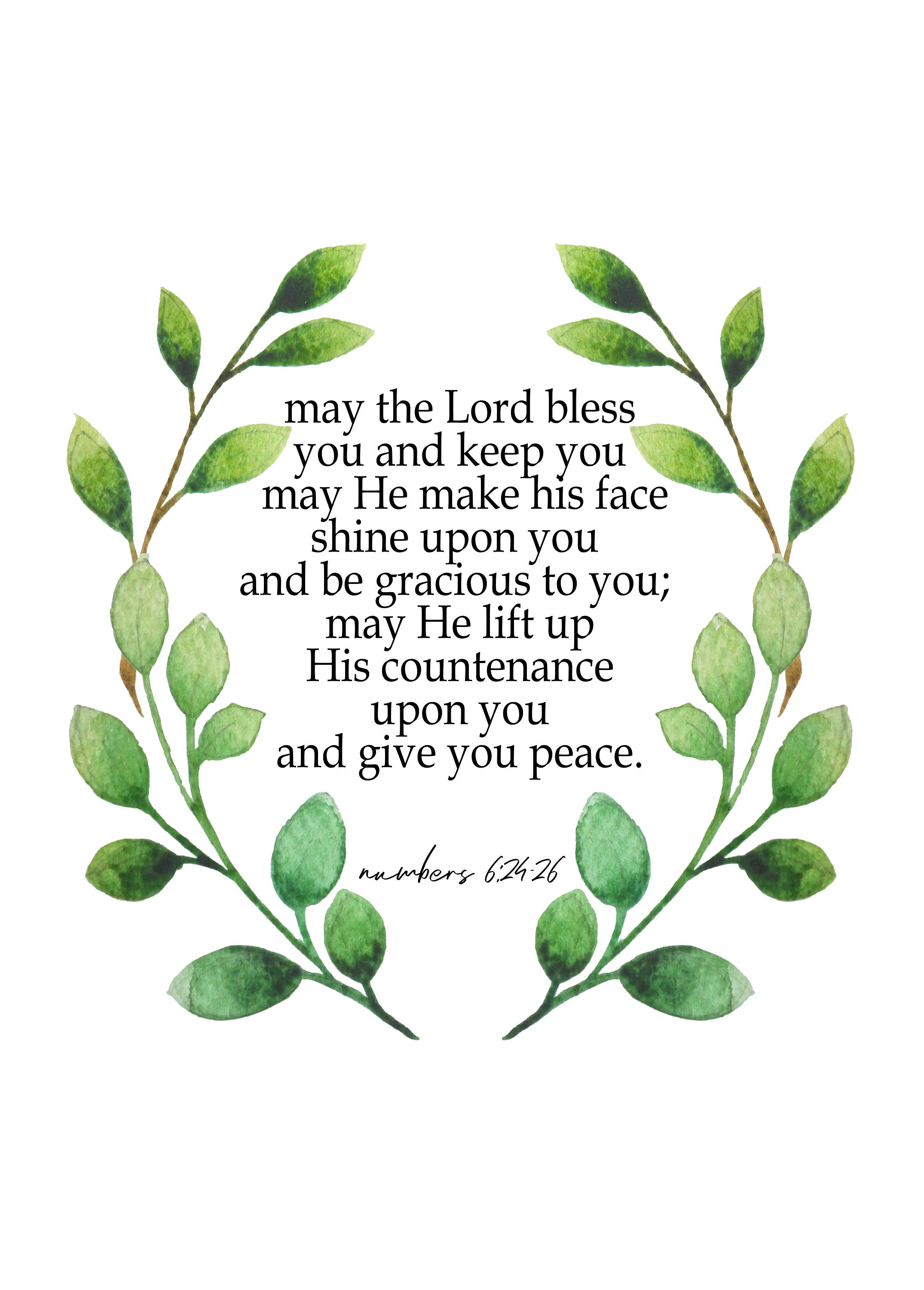 May the Lord Bless You and Keep You Printable, Quote Wall Art, Office