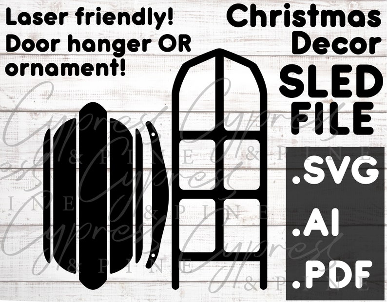 Download Christmas Sled Layered Door Hanger Sign Vintage SVG PDF AI ...