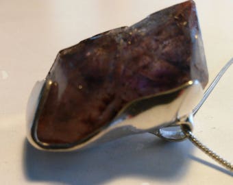 Amethyst Points Sterling Silver Pendant Handcrafted