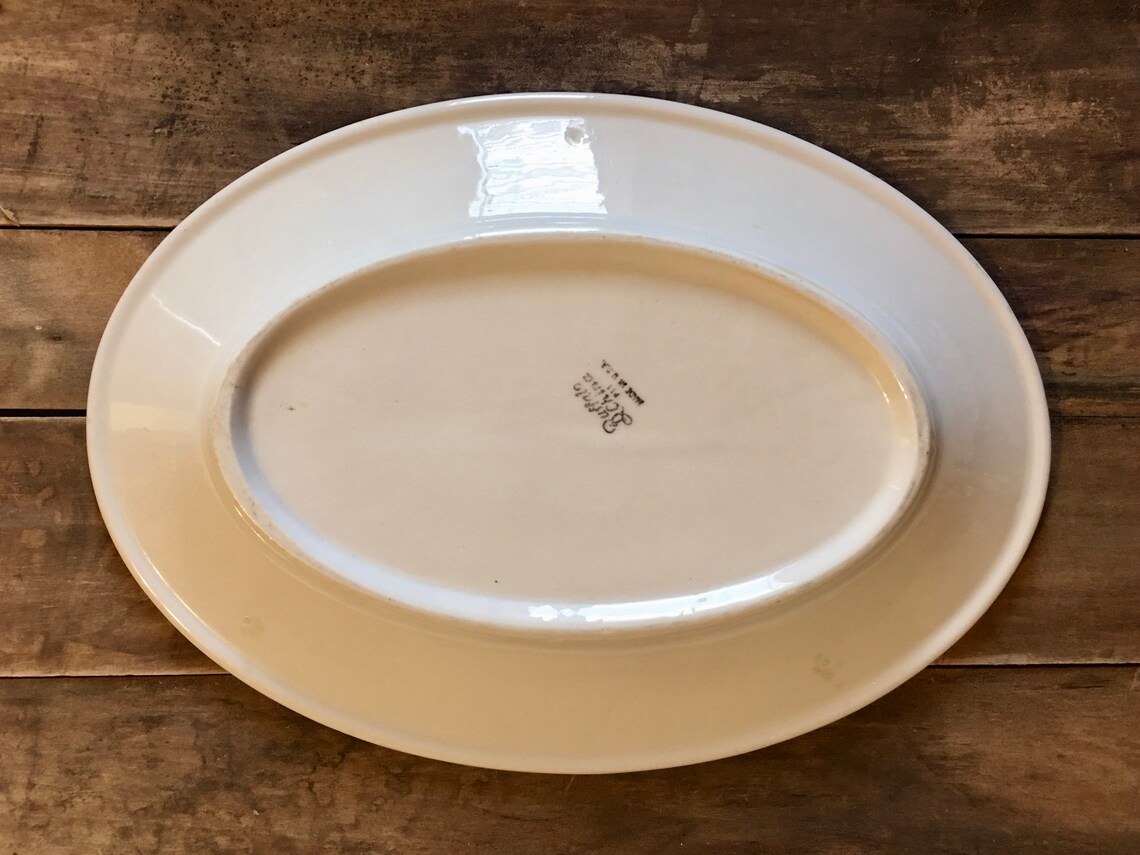 Vintage White Ironstone Buffalo China Platter Etsy
