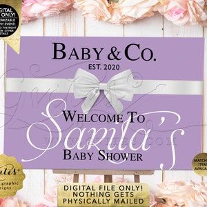 Printable Baby & Co Backdrop Shower Theme Welcome Sign Poster Decoration.
