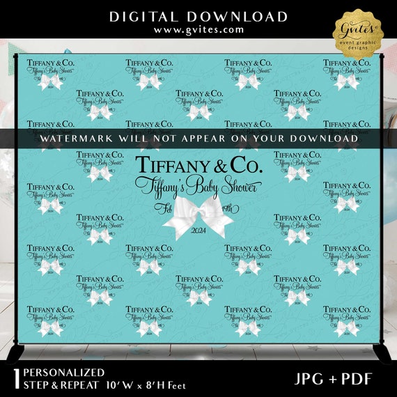 Printable Step & Repeat Backdrop Baby Shower | Blue Photo Background Venue Decoration | 10x8' Feet Digital File Only!