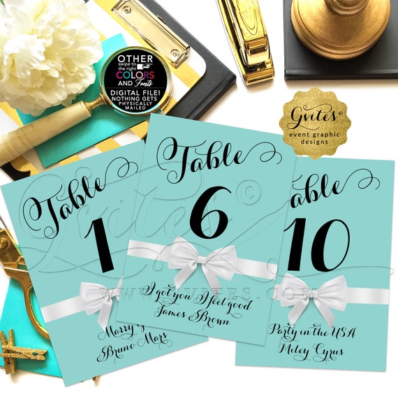 Personalized Blue Wedding Table Numbers/ Reception Decorations/ Signs Bridal/Wedding/ Sweet/ Birthday Party  JPG + PDF | 4x6" or 5x7"