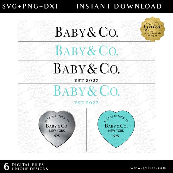 Baby & Co SVG/DXF cut files PNG Files Silhouette/Cricut. Instant Download.