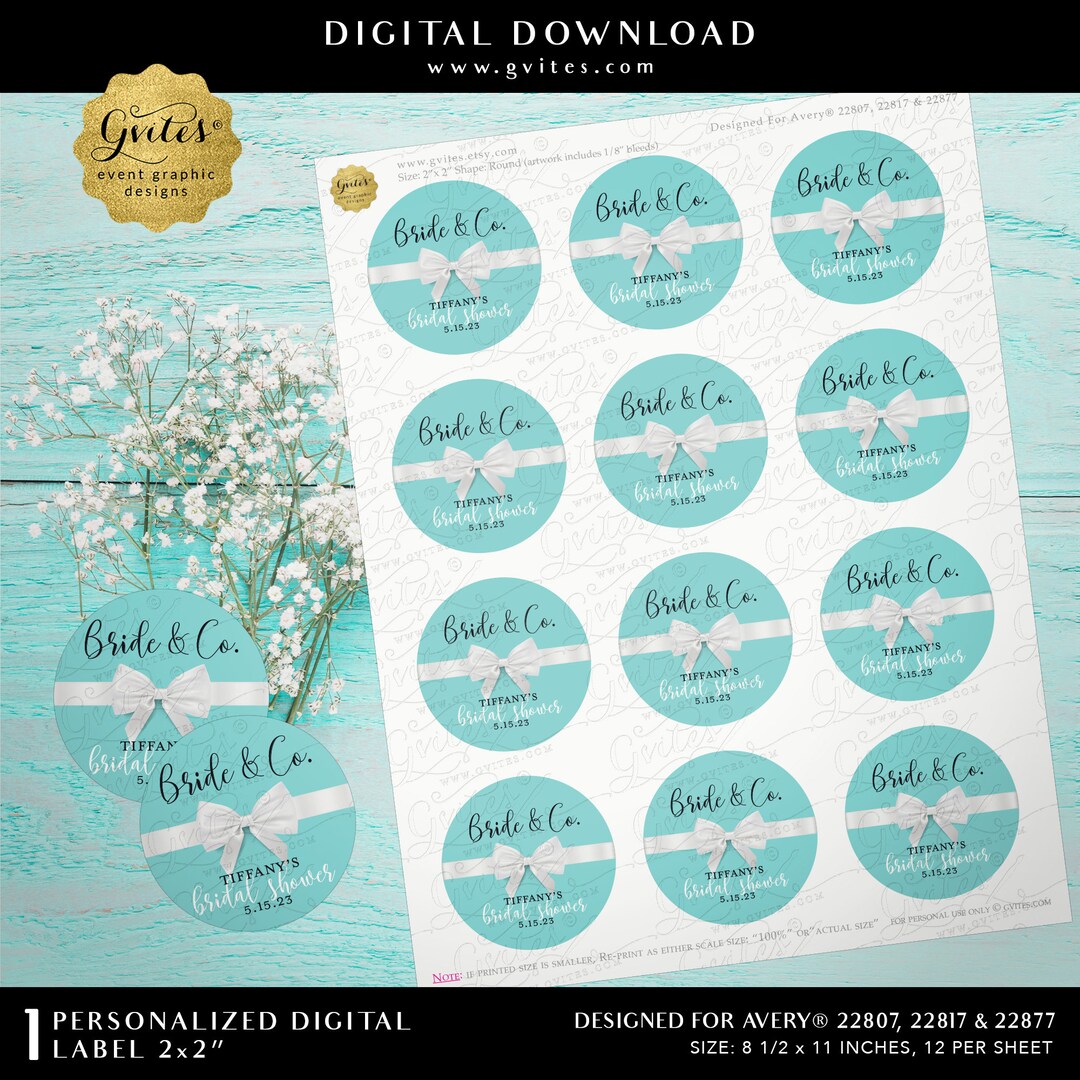 Bride and Co Sticker Round Bridal Shower Party Favors | Designed for ...