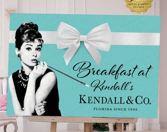 Audrey Hepburn Bridal Shower Table/Entrance Decor Backdrop Digital