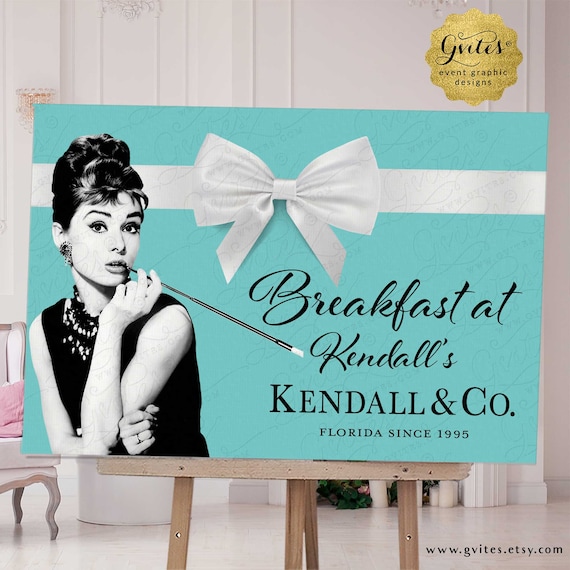 Audrey Hepburn Bridal Shower Table/Entrance Decor Backdrop Digital