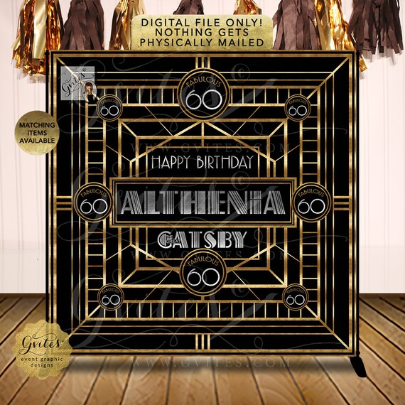 The Great Gatsby Happy 60th Birthday Personalized |  Digital File | JPG + PDF | By Gvites