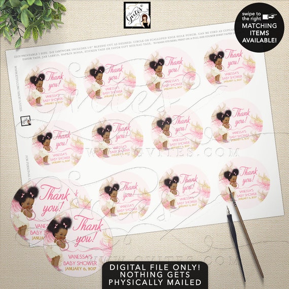 Baby Shower Games Bingo Card Pink Gold African American Etsy Baby Shower Games Bingo Card Pink Gold African American Etsy